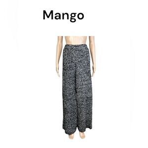 MNG By MANGO black knit high waisted wide leg palazzo pants L